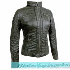 Bershka Womens Moto Army Green Casual Jacket