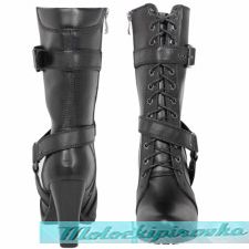 Xelement LU8003 Women's Fashion Buckle and Harness Motorcycle Boots