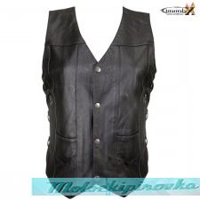 10 Pocket Ladies Cowhide Leather Motorcycle Vest
