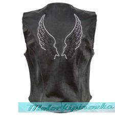 Xelement Womens Reflective Flying Wings Leather Motorcycle Vest