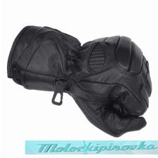 Men's Black Leather Premium Padded Riding Gloves