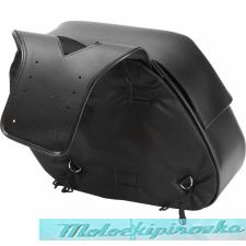 Black Chrome Studded Motorcycle PVC Medium Size Saddlebag