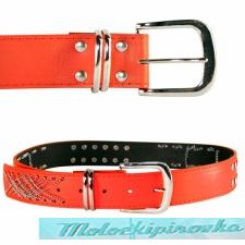 Women's Chains & Studs Red PVC Belt