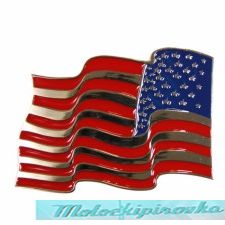 Fire Waving USA Flag Buckle
