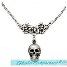 Skull With Rose Choker Necklace