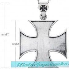Mens Sterling Silver Iron Cross Ring