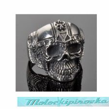 Mens Stainless Steel Cyborg Skull Ring