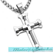 Stainless Steel Large Crucifix Pendant
