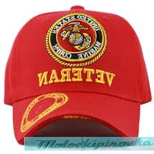 Officially Licensed Marine Embroidered Red Military Hat