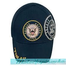 Officially Licensed Navy Patch and Embroidered Blue Military Hat