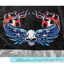 Xelement Premium Black or Silver Motorcycle Cover with Skull and Wing Graphics