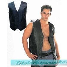   Men's Black Leather Vest