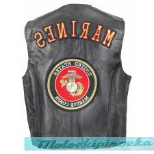 Mens U.S. Marines Leather Vest Officially Licensed Product