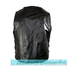  Mens 10 Pocket Premium Black Leather Vest