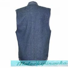  Xelement Mens Blue Denim Mid Collar Gun Pocket Vest