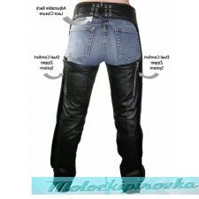 Women's Leather Braided Zippered Chaps