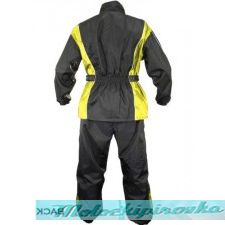 Xelement Mens 2 Piece Black and Yellow Motorcycle Rainsuit