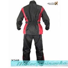 Xelement Mens 2 Piece Black and Red Motorcycle Rainsuit