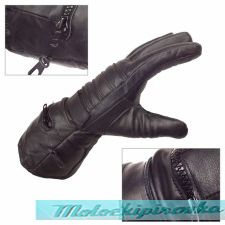   Mens Gauntlet Leather Gloves with Rain Cover and Long Cuff