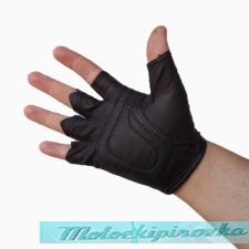 Flaming Eagle Leather Fingerless Gloves