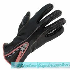  Xelement Womens Classic Zippered Black or Pink Leather Motorcycle Gloves