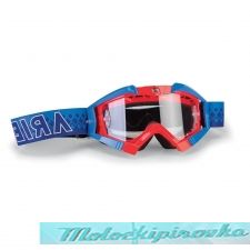 ARIETE    MX GOGGLES RIDING CROWS TOP FLUO RED-LIGHT BLUE