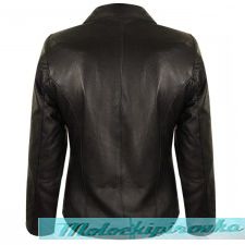 Black Designer Womens Short Zipper Leather Jacket