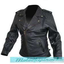 Ladies Classic Cowhide Motorcycle Leather Jacket with Level-3 Advanced Armor