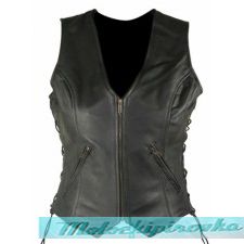 Classic Ladies Side Lace Cowhide Leather Vests