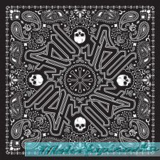 Zan Headgear Unisex Adult Deluxe Polyester Bandanna with Black Paisley Graphics
