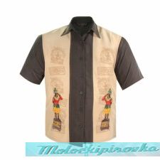 Rockhouse Tobacco and Cigars Black or Beige Button up Short Sleeve Shirt