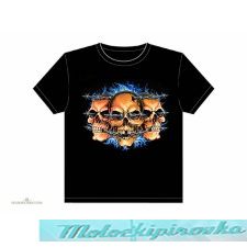 Black 3 Skull Barbwire T-Shirt
