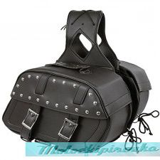 Xelement SH61101ZB Zip-Off PVC Studded Throw Over Rounded Saddlebags