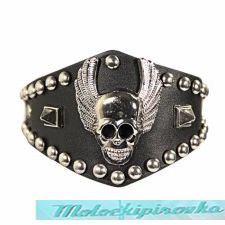 Corium Skull with Open Wings Bracelet