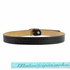 Mens Black Basket Weave Leather Belt
