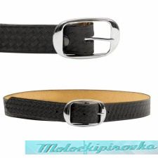 Mens Black Basket Weave Leather Belt