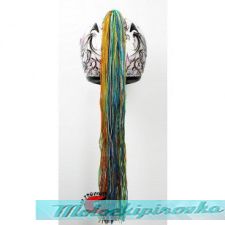 PROXVOST Хвост-косичка радуга с перьями