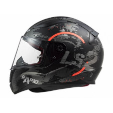 Шлем интеграл LS2 FF353 Rapid Circl, цвет серо-оранжевый матовый