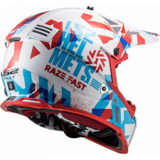 Кроссовый шлем LS2 MX437 Fast Mini Funky Красно-белый