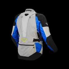 Мотоциклетная куртка текстильная Macna Fusor серо-черно-синяя
