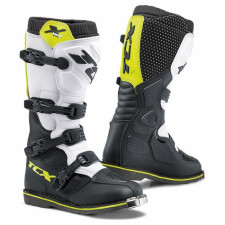 Мотоботинки кроссовые TCX X-Blast, цвет Черный-Белый-Желтый