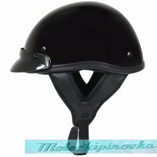 DOT Solid Glossy Black Half Helmet