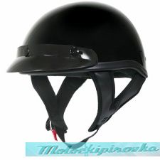 DOT Solid Glossy Black Half Helmet