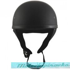  DOT Black Glossy Motorcycle Skull Cap Half Helmet