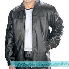 Black Classic Hip Length Zipper Leather Jacket