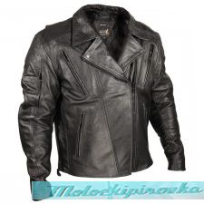 Xelement Armored Mens Black Leather Motorcycle Jacket