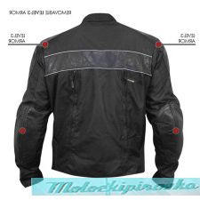Mens Tri-Tex Fabric and Leather Level-3 Armored Motorcycle Jacket