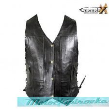 Мотожилетка Mens 10 Pocket Premium Black Leather Vest