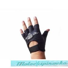 Flaming Eagle Leather Fingerless Gloves