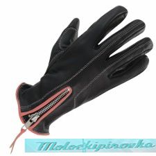 Мотоперчатки Xelement Womens Classic Zippered Black or Pink Leather Motorcycle Gloves